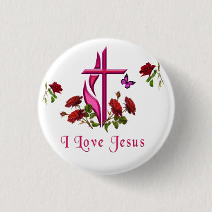 Badge Rond 2,50 Cm J'aime Jésus