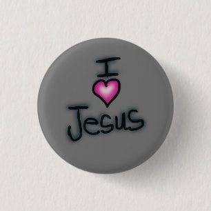 Badge Rond 2,50 Cm J'aime Jésus J'aime Jésus 