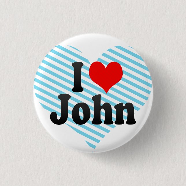 Badge Rond 2,50 Cm J'aime John (Devant)