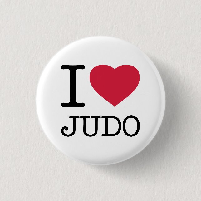 BADGE ROND 2,50 CM J'AIME JUDO (Devant)
