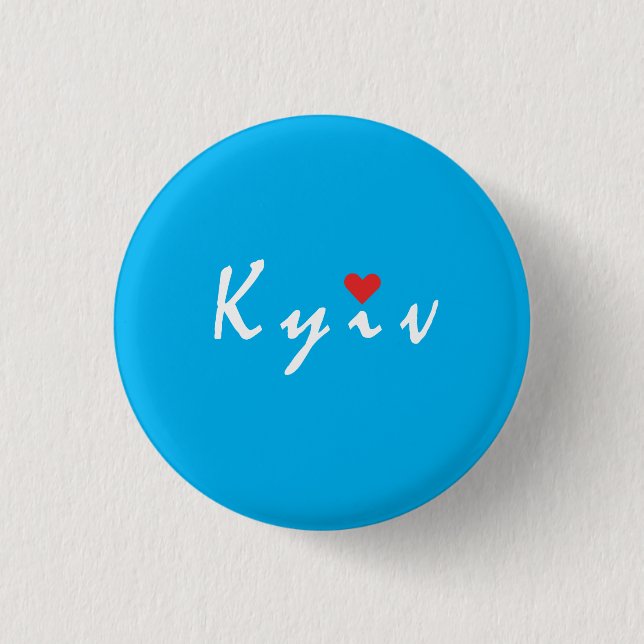Badge Rond 2,50 Cm J'aime Kiev (Devant)