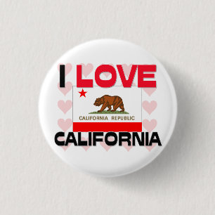 Badge Rond 2,50 Cm J'aime la Californie