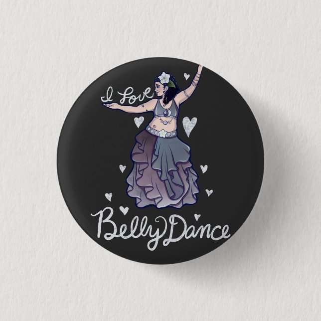 Badge Rond 2,50 Cm J'aime la danse du ventre (Devant)