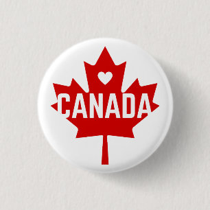 Badge Rond 2,50 Cm J'aime la feuille du Canada