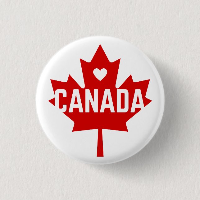 Badge Rond 2,50 Cm J'aime la feuille du Canada (Devant)