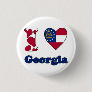 Badge Rond 2,50 Cm J'aime la Géorgie
