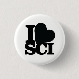 Badge Rond 2,50 Cm J'aime la goupille de la Science