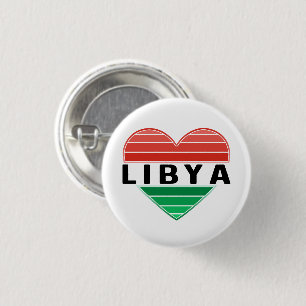 Badge Rond 2,50 Cm J'aime la Libye, le coeur libyen