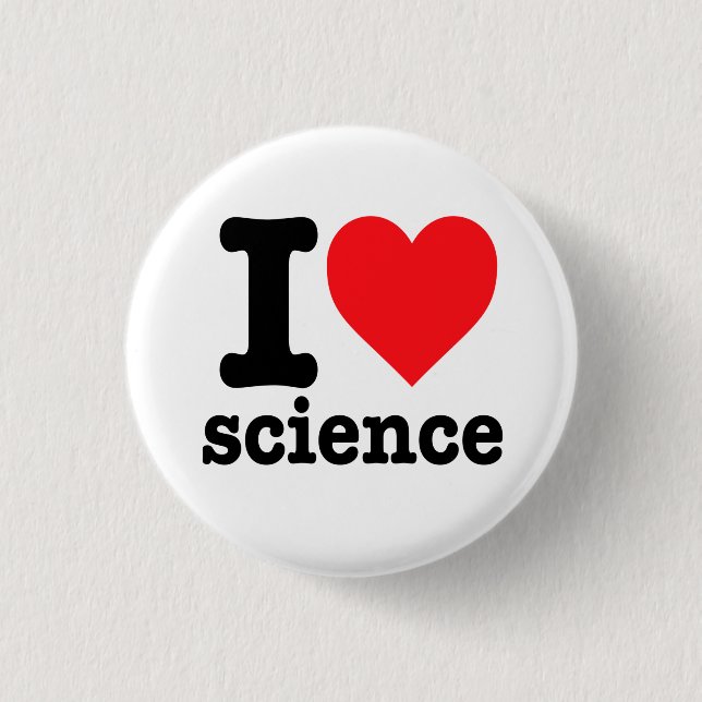 Badge Rond 2,50 Cm "J'aime la science" (Devant)
