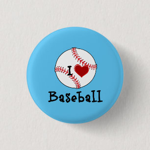 Badge Rond 2,50 Cm J'Aime Le Baseball