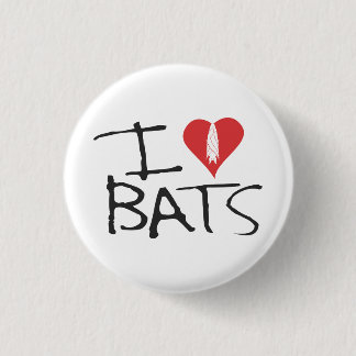 Badge Rond 2,50 Cm J'aime le bouton de battes