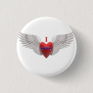 Badge Rond 2,50 Cm J'aime le bouton de chiens