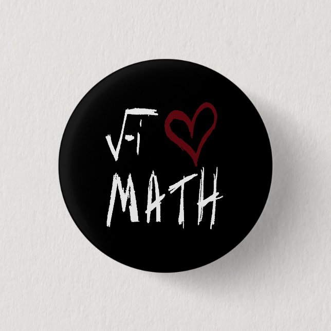 Badge Rond 2,50 Cm J'aime le bouton de maths (Devant)