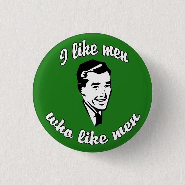 Badge Rond 2,50 Cm J'aime le bouton d'hommes (Devant)