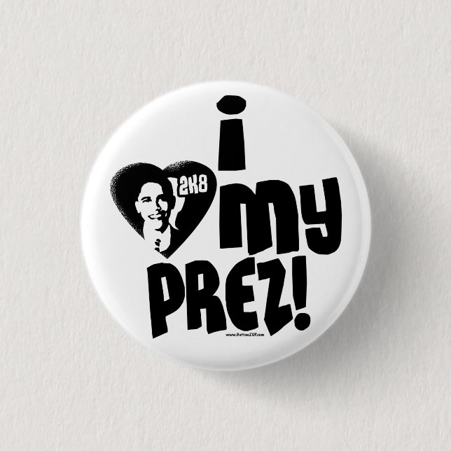 Badge Rond 2,50 Cm J'aime le bouton d'Obama (Devant)