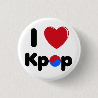 Badge Rond 2,50 Cm J'aime le bouton kpop