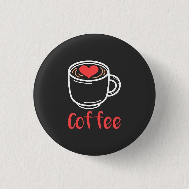 Badge Rond 2,50 Cm J'aime le café (Devant)