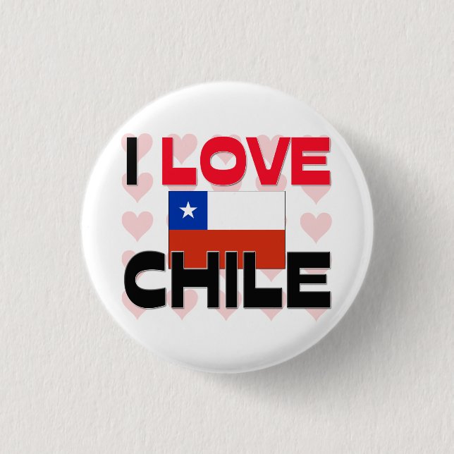 Badge Rond 2,50 Cm J'aime le Chili (Devant)