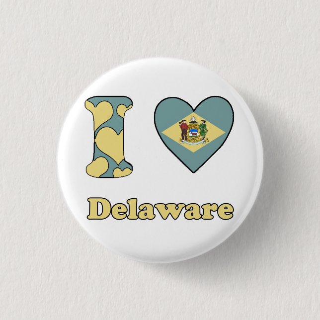 Badge Rond 2,50 Cm J'aime le Delaware (Devant)