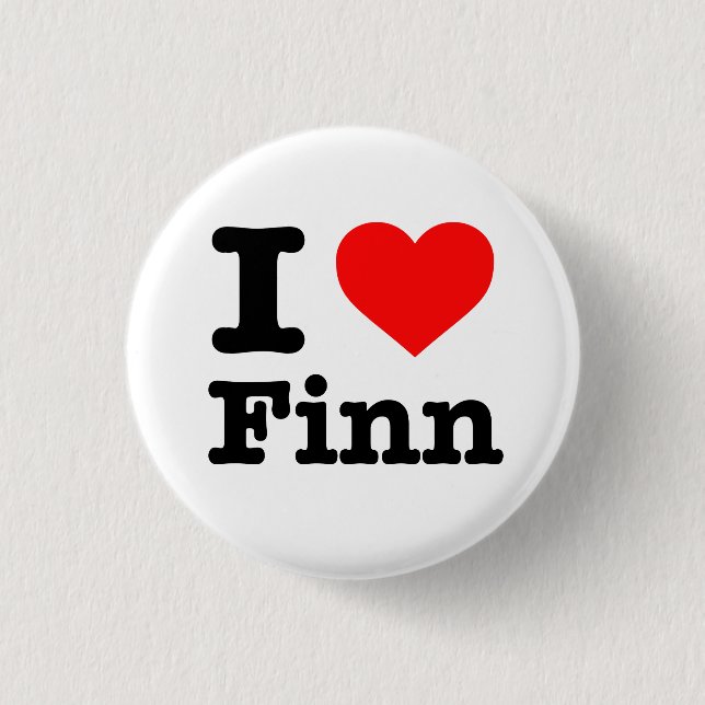 Badge Rond 2,50 Cm "J'AIME LE FINN" 1,25 pouces (Devant)