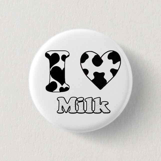 Badge Rond 2,50 Cm J'aime le lait (Devant)