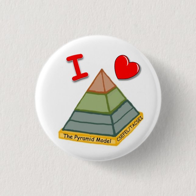 Badge Rond 2,50 Cm J'aime le modèle de pyramide ! (Devant)