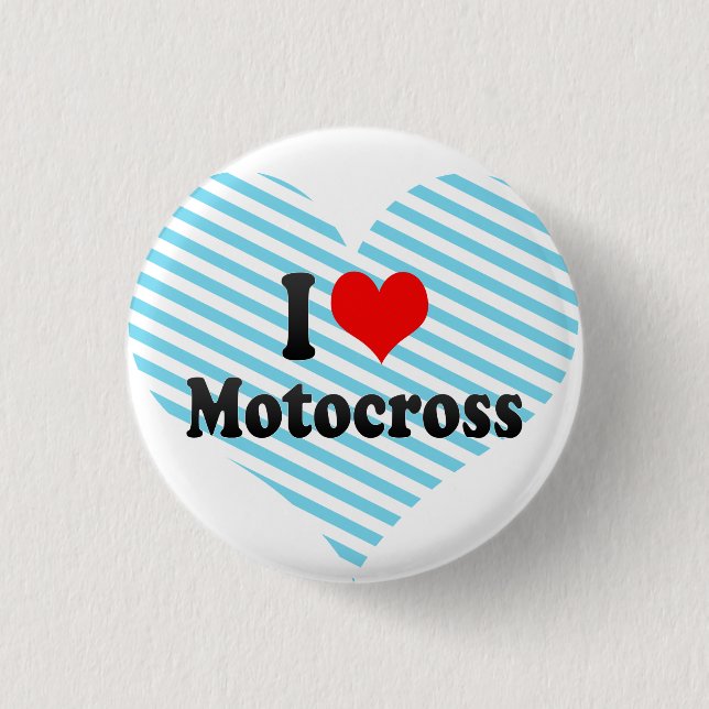 Badge Rond 2,50 Cm J'aime le motocross (Devant)