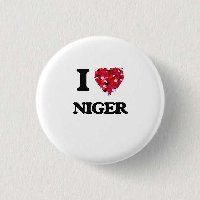 Badge Rond 2,50 Cm J'aime le Niger (Devant)