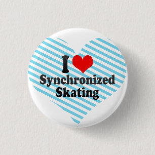 Badge Rond 2,50 Cm J'aime le patinage synchronisé