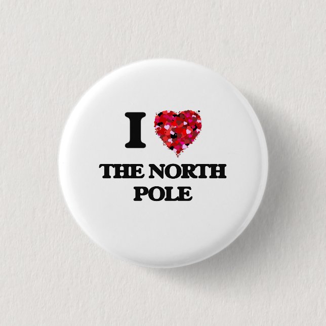 Badge Rond 2,50 Cm J'aime le Pôle Nord (Devant)