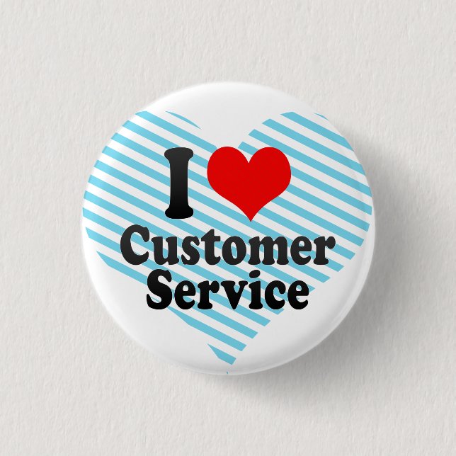 Badge Rond 2,50 Cm J'aime le service à la clientèle (Devant)