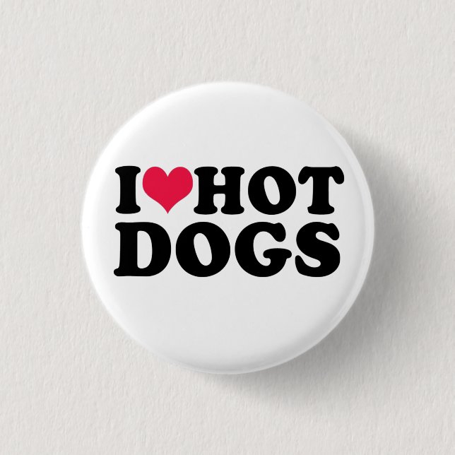 Badge Rond 2,50 Cm J'aime le Sweatshirt Hot Dogs (Devant)