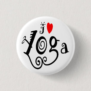 Badge Rond 2,50 Cm J'aime le yoga