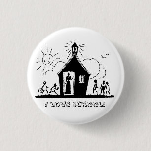 Badge Rond 2,50 Cm J'aime l'école !