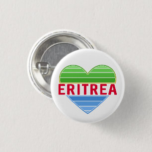 Badge Rond 2,50 Cm J'aime l'Erythrée, coeur érythréen