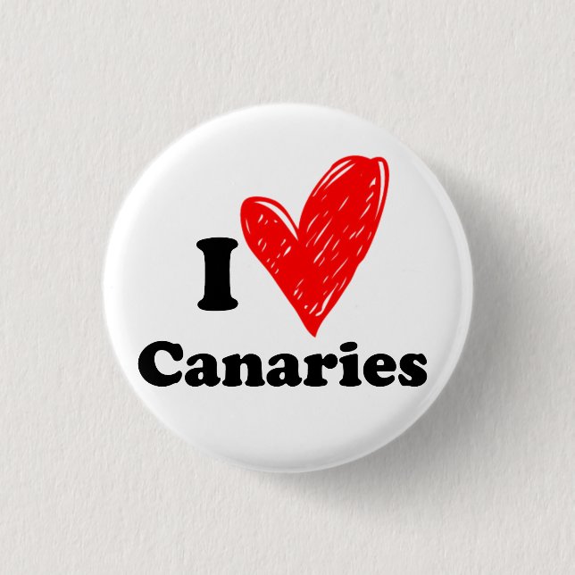 Badge Rond 2,50 Cm J'aime les Canaries (Devant)