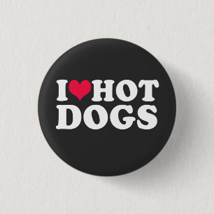 Badge Rond 2,50 Cm J'Aime Les Chiens Chauds