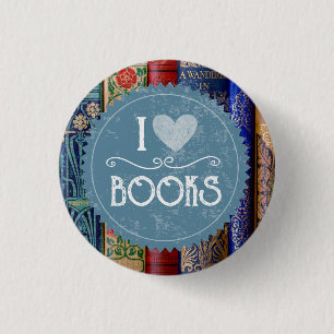 Badge Rond 2,50 Cm "J'aime les livres"