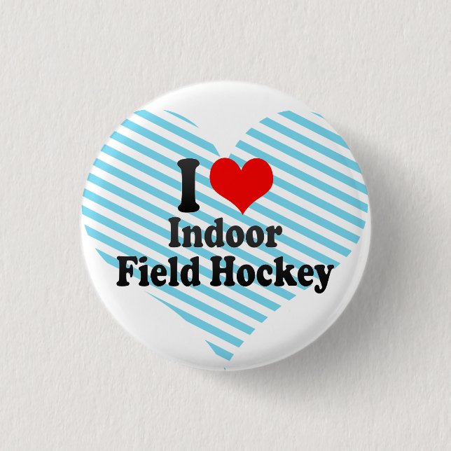 Badge Rond 2,50 Cm J'aime l'hockey de champ d'intérieur (Devant)