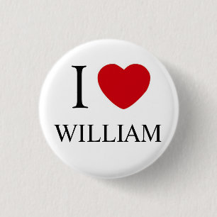 Badge Rond 2,50 Cm J'aime l'insigne de William