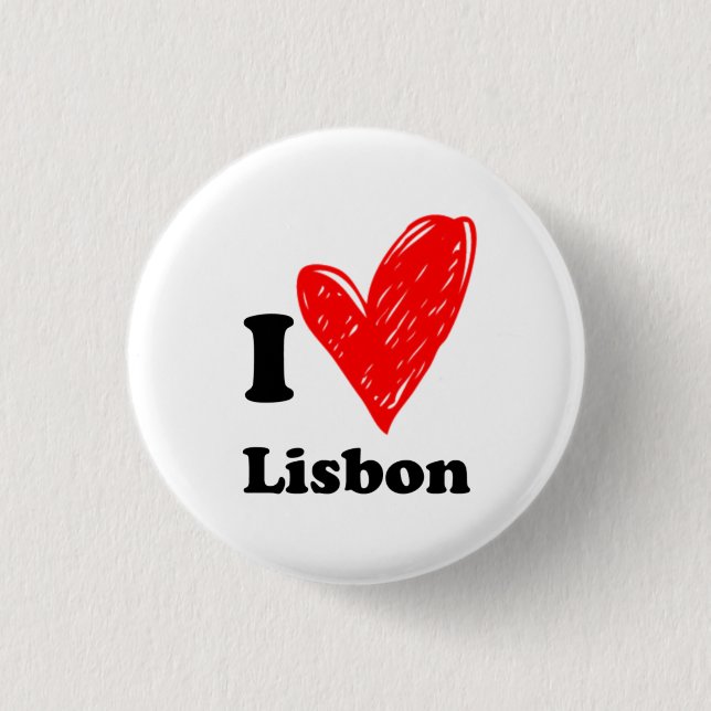 Badge Rond 2,50 Cm J'aime Lisbonne (Devant)