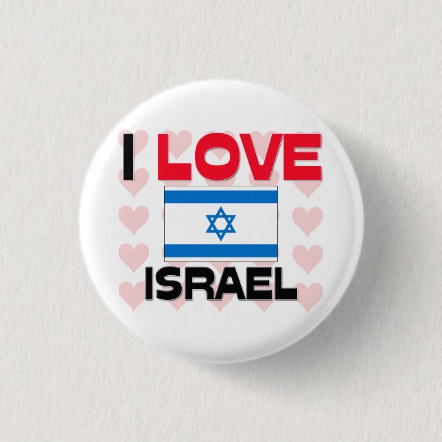 Badge Rond 2,50 Cm J'aime l'Israël (Devant)