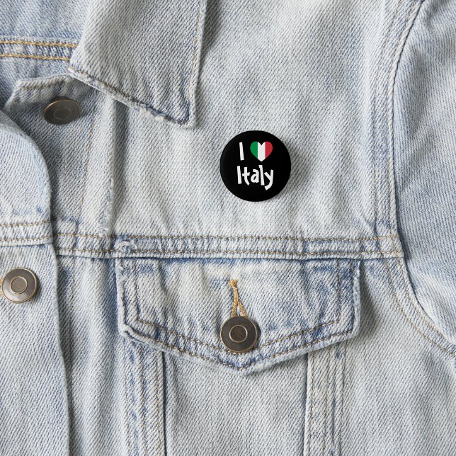 Badge Rond 2,50 Cm J'aime l'Italie (En situation)