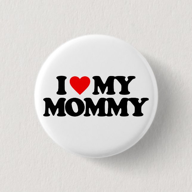 BADGE ROND 2,50 CM J'AIME MA MAMAN (Devant)
