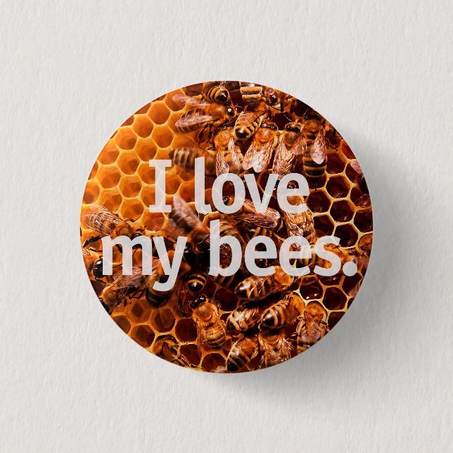 Badge Rond 2,50 Cm J'aime mes abeilles (Devant)