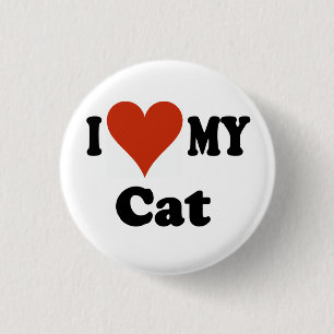 Badge Rond 2,50 Cm J'aime mes cadeaux et habillement de chat