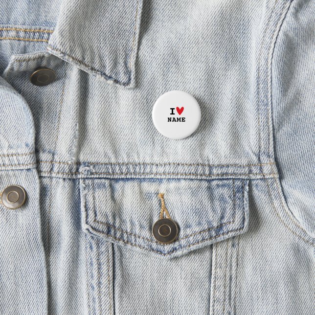 Badge Rond 2,50 Cm J'aime minimalisme du cœur (En situation)
