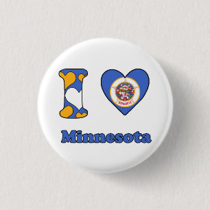 Badge Rond 2,50 Cm J'aime Minnesota