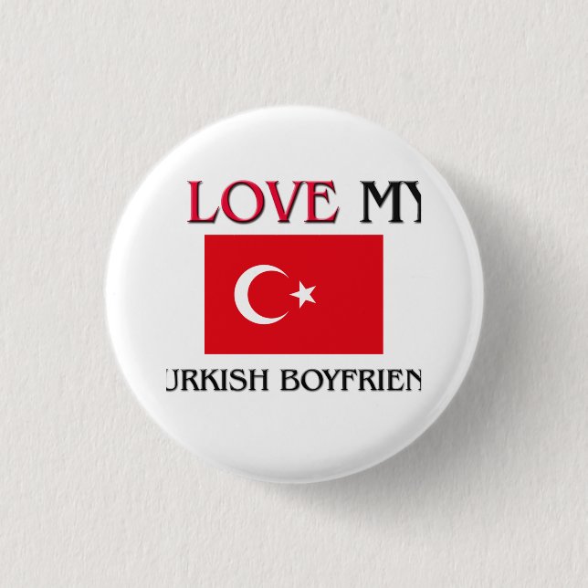 Badge Rond 2,50 Cm J'aime mon ami turc (Devant)