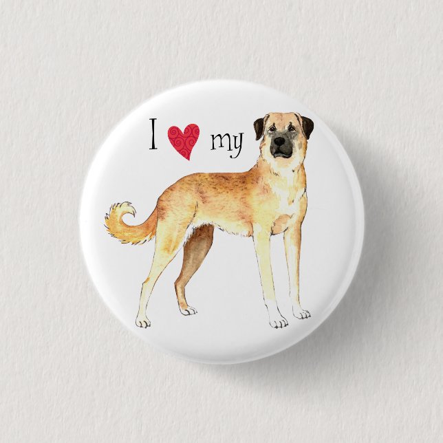 Badge Rond 2,50 Cm J'aime mon berger anatolien (Devant)